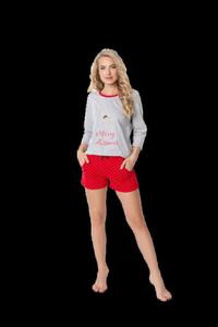 Aruelle Cookie Short Grey-Red piama damska - 2861051010