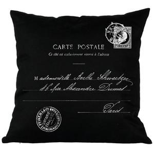Poduszka French Home - Carte Postale - czarna - 2877947603