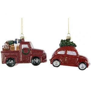 Bombka / zawieszka na choink - Vintage Christmas Cars - komplet 2 szt. - 2871668475