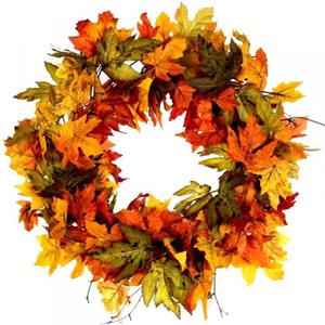 Wianek dekoracyjny jesienny licie klonu - rednica 50 cm - 2876358518