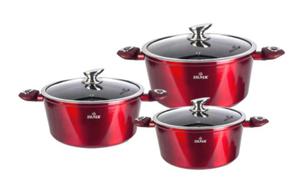 Garnki z powok granitow 6 ele. ZILNER Cherry Red ZL-8561 - 2860874155