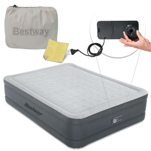 Materac welurowy Bestway 69075 dwuosobowy z pompk 203 x 152 x 46 cm - 2833446811