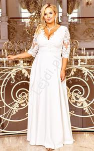 lubna suknia plus size w kolorze ecru z koronkow gr zdobion cekinami - Crystal 3/4 - 2875891735