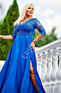 Chabrowa sukienka plus size z koronkow gr z cekinami - Crystal 3/4 - 2874321547