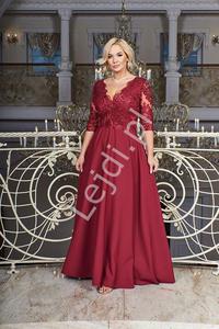 Bordowa sukienka plus size z koronkow gr z cekinami - Crystal 3/4 - 2877470704