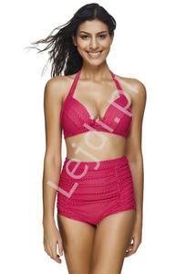 Czerwone bikini w kropki w stylu retro z majtkami z wysokim stanem r.36 - r.44 - 2860052223