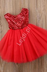 Tiulowa sukienka z cekinow gr , tutu dress czerwona 001 - 2875648975