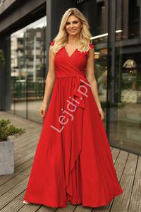 Czerwona sukienka wieczorowa na wesele, na studniwk, dla druhny, m445 - 2871276349