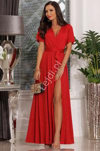 Czerwona brokatowa sukienka wieczorowa Bella - 2878025133