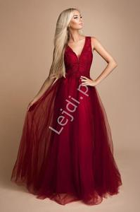 Zjawiskowa sukienka z odsonitymi plecami, czerwone wino 2319 - 2875786132