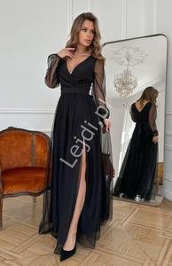 Elegancka sukienka wieczorowa w czarnym kolorze HB302 - 2877586167