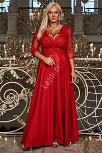 Czerwona brokatowa sukienka wieczorowa o wyszczuplajcym kroju, Carmen 3/4 - 2878266501