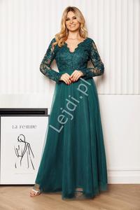 Butelkowo zielona fenomenalna suknia tiulowa na wesele, na studniwk, Adel - 2877933305