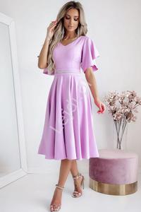 Stylowa sukienka rozkloszowana w kolorze lila, modna sukienka na wesele, na komuni, na chrzciny 0103 - 2878025162