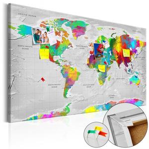 Obraz na korku - Mapy: Kolorowa finezja [Mapa korkowa] - 2856740979