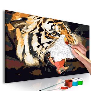 Obraz do samodzielnego malowania - Ryczcy tygrys - 2861750005