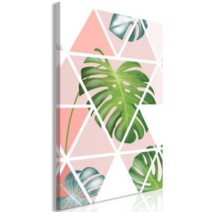 Obraz - Geometryczna monstera (1-czciowy) pionowy OBRAZ NA PTNIE WOSKIM - 2861752933