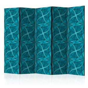 Parawan 5-czciowy - Geometria turkusu II [Room Dividers] - 2861753390