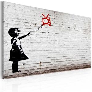 Obraz - Dziewczynka z telewizorem (Banksy) OBRAZ NA PTNIE WOSKIM - 2853408316