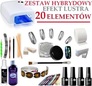 Zestaw Hybrydowy Manicure 20szt Z11 + Efekt lustra - 2843364171