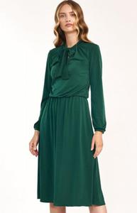 Nife midi zielona sukienka z wizaniem S186 - 2869266859