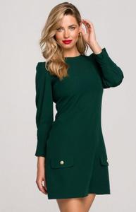 Trapezowa mini sukienka K148 zielona - 2870557371