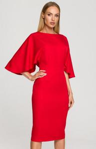 *Sukienka owkowa czerwona midi M700 - 2876298746