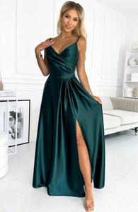 Numoco 299-9 CHIARA elegancka maxi satynowa suknia na ramiczkach - 2875316633