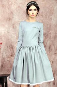 Kasia Miciak design rozkloszowana sukienka szara - 2842795092