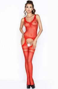 Passion BS038 bodystocking czerwony - 2857475493