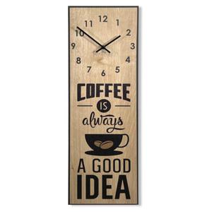 Nowoczesny drewniany zegar kuchenny Coffee Idea - 2869966715