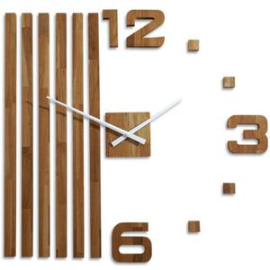 Drewniany zegar cienny dbowy LAMELE 100cm - 2875755045