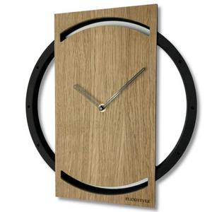 Drewniany zegar cienny do salonu Wood Oak - 2861273659