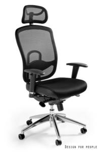 Fotel ergonomiczny Vip czarny Unique - Czarny - 2850378869