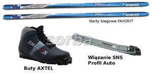 Narty biegowe FAVORIT+ buty AXTEL+ SNS AUTO - 2656094112