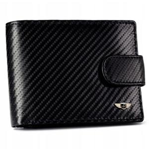 PETERSON portfel mski skrzany karbonowy elegancki z zapiciem M103 czarny - 2877147095