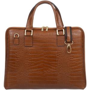 VERA PELLE torebka skrzana teczka A4 kroko torba na laptopa V519 camel - 2876600805