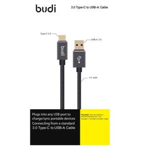 Budi - Kabel USB-A - USB-C, pozacane wtyki, transfer do 5GB/s, 1,2 m (Czarny) - 2871279009