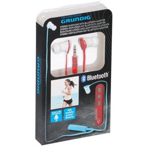 Grundig - Suchawki douszne z adapterem Bluetooth (czerwony) - 2871279171