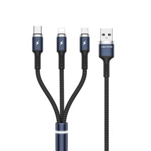 Wekome WDC-119 Fython Series - Kabel poczeniowy 3w1 USB-A do Lightning + USB-C + Micro USB PD 1.2 m (Czarny) - 2874860674