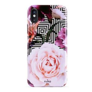 Puro Glam Geo Flowers - Etui iPhone Xs Max (Pink Peonies) - 2862391422