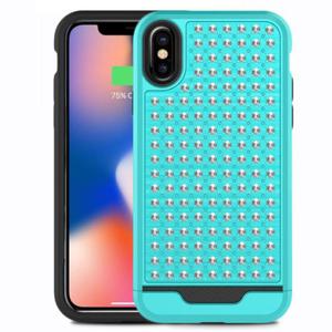 Zizo Star Diamond Hybrid Cover - Etui iPhone X (Teal/Black) - 2862391551