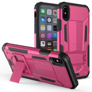 Zizo Hybrid Transformer Cover - Pancerne etui iPhone X z podstawk (Hot Pink/Black) - 2862391557