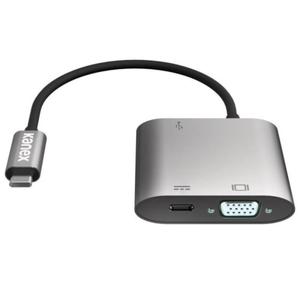 Kanex USB-C VGA Adapter with Power Delivery - Adapter z USB-C na USB 1,5 A, USB-C Power Delivery 60 W + VGA Full HD (Anodized Aluminum) - 2862391866