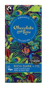 CZEKOLADA SZWAJCARSKA GORZKA 71 % FAIR TRADE BIO 80 g - CHOCOLATE AND LOVE - 2864294303