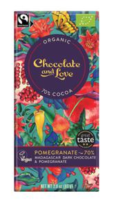 CZEKOLADA SZWAJCARSKA GORZKA Z GRANATEM FAIR TRADE BIO 80 g - CHOCOLATE AND LOVE - 2864294308