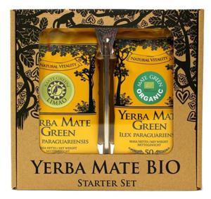 ZESTAW YERBA MATE BIO 50 g, YERBA MATE LIMAO BIO 50 g, BOMBILLA - ORGANIC MATE GREEN - 2870567595