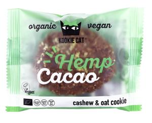 CIASTKO WEGASKIE Z NASIONAMI KONOPI I KAKAO BEZGLUTENOWE BIO 50 g - KOOKIE CAT - 2870567641