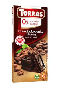 CZEKOLADA GORZKA Z KAW BEZ CUKRU BEZGLUTENOWA 75 g - TORRAS - 2877016322