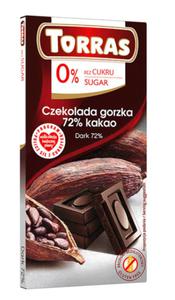 CZEKOLADA GORZKA 72 % BEZ CUKRU BEZGLUTENOWA 75 g - TORRAS - 2877016329